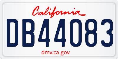 CA license plate DB44083