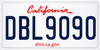 CA license plate DBL9090