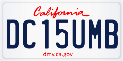 CA license plate DC15UMB