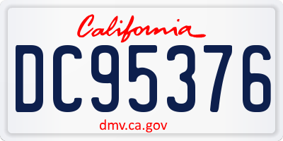 CA license plate DC95376