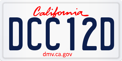 CA license plate DCC12D