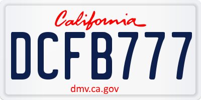 CA license plate DCFB777