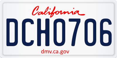 CA license plate DCH0706