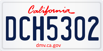 CA license plate DCH5302