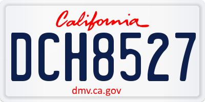 CA license plate DCH8527