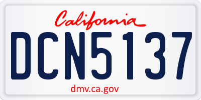 CA license plate DCN5137