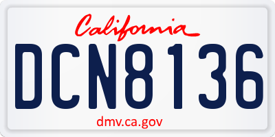 CA license plate DCN8136