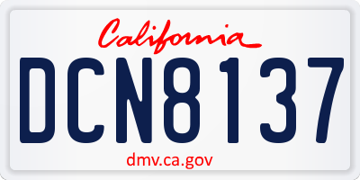 CA license plate DCN8137