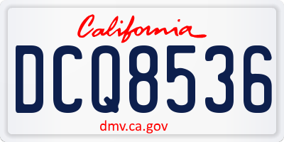 CA license plate DCQ8536