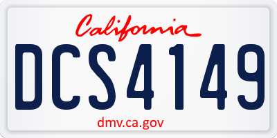 CA license plate DCS4149