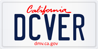 CA license plate DCVER