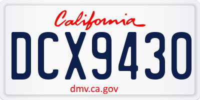 CA license plate DCX9430