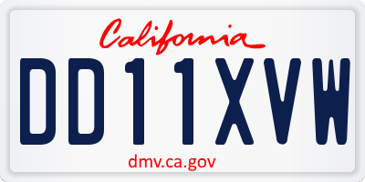 CA license plate DD11XVW