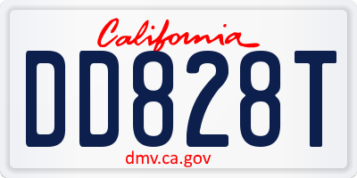 CA license plate DD828T
