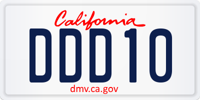 CA license plate DDD10