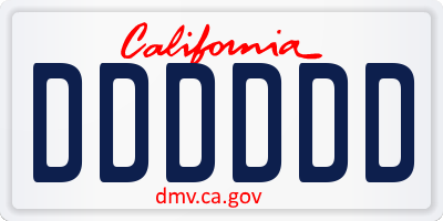 CA license plate DDDDDD