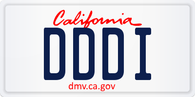 CA license plate DDDI