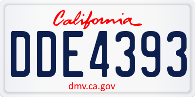 CA license plate DDE4393