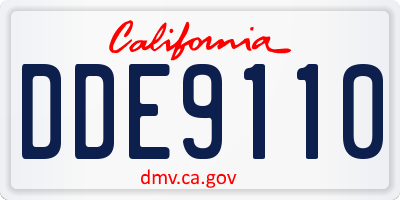 CA license plate DDE9110