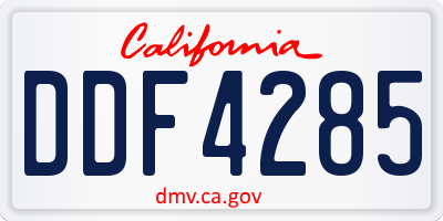 CA license plate DDF4285