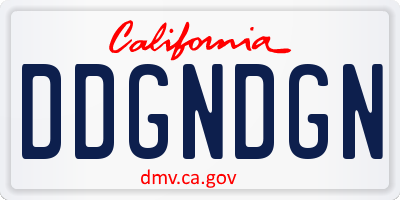 CA license plate DDGNDGN