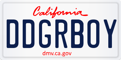CA license plate DDGRBOY