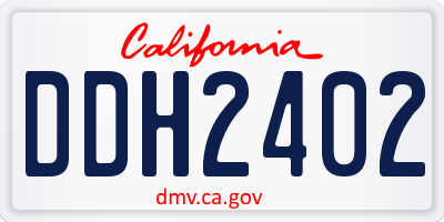 CA license plate DDH2402