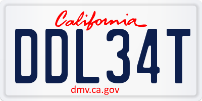 CA license plate DDL34T