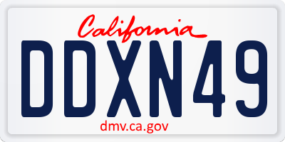 CA license plate DDXN49