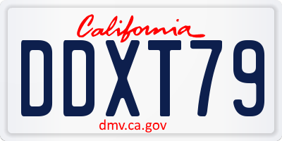 CA license plate DDXT79