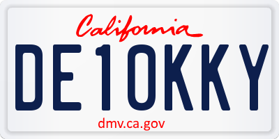 CA license plate DE10KKY