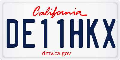 CA license plate DE11HKX