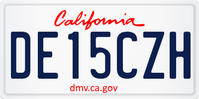 CA license plate DE15CZH