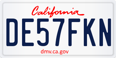 CA license plate DE57FKN