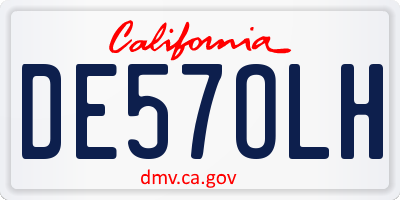 CA license plate DE57OLH