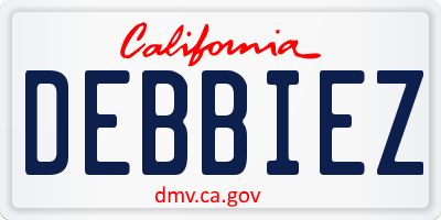 CA license plate DEBBIEZ