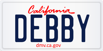 CA license plate DEBBY