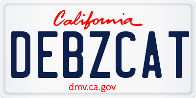 CA license plate DEBZCAT