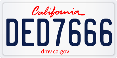 CA license plate DED7666