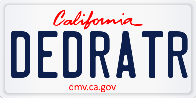 CA license plate DEDRATR