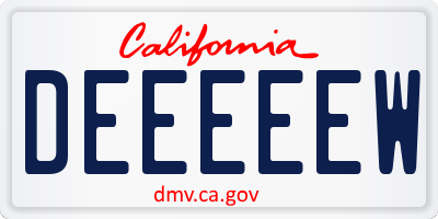 CA license plate DEEEEEW