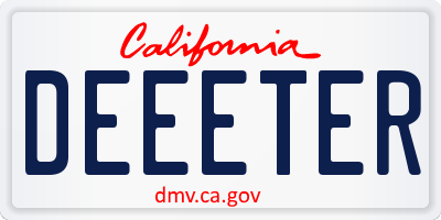 CA license plate DEEETER