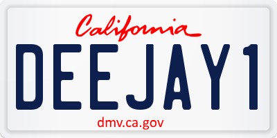 CA license plate DEEJAY1