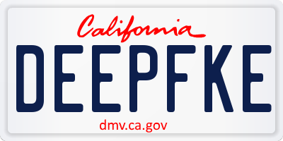 CA license plate DEEPFKE