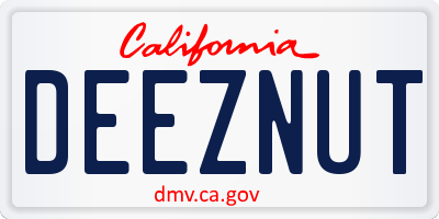 CA license plate DEEZNUT