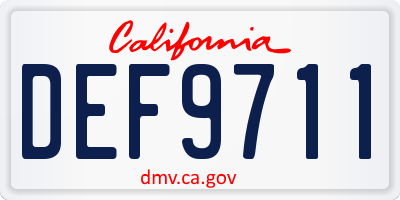 CA license plate DEF9711