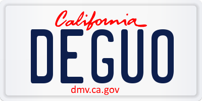 CA license plate DEGUO