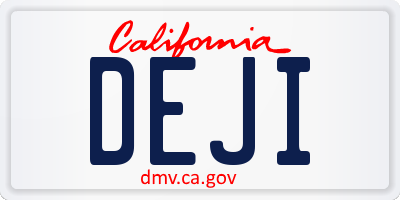 CA license plate DEJI