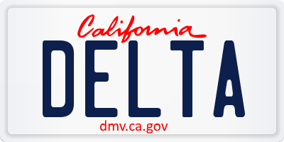 CA license plate DELTA