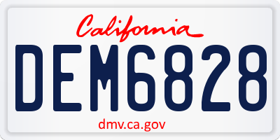 CA license plate DEM6828